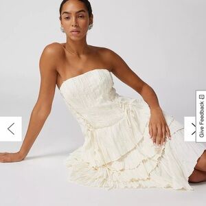 urban outfitters renee lace up tiered dress